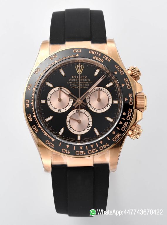 Super Clone Daytona 126515LN 18K Rose Gold Plated Case Black and Rose Gold Dial Oysterflex Strap SH4131 Super Clone Daytona 126515LN 18K Rose Gold Plated Case Black and Rose Gold Dial Oysterflex Strap SH4131