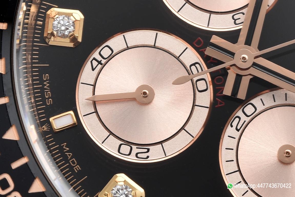 Super Clone Daytona 126515LN Black and Sundust Diamonds Set Dial 18K Rose Gold Case Oysterflex Strap SH4131 Movement 05 Super Clone Daytona 126515LN Black and Sundust Diamonds Set Dial 18K Rose Gold Case Oysterflex Strap SH4131 Movement 05