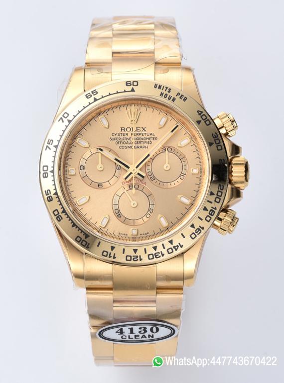 Super Clone Rolex Daytona 116508 Full Yellow Gold Case Dial Yellow Gold Bezel Bracelet DanDong 4130 Movement 00 Super Clone Rolex Daytona 116508 Full Yellow Gold Case Dial Yellow Gold Bezel Bracelet DanDong 4130 Movement 00