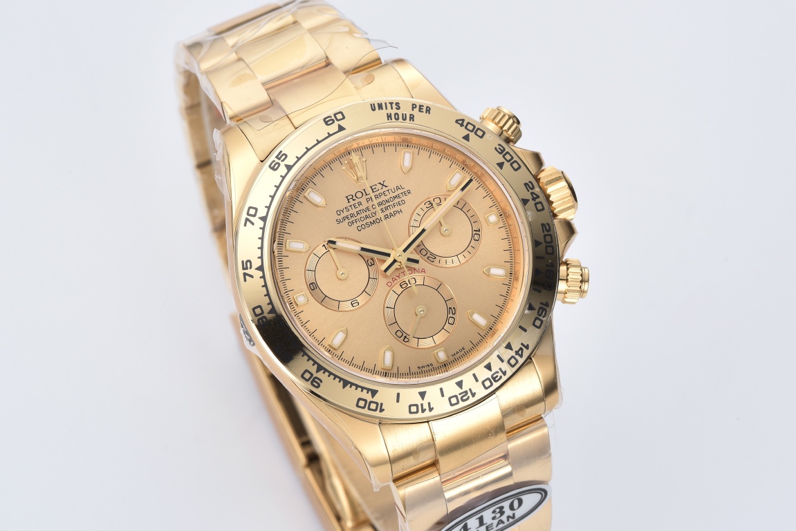 Victory Factory Rolex Daytona 116508 Full Yellow Gold Case Dial Yellow Gold Bezel Bracelet DanDong 4130 Movement 02 Clean Factory Rolex Daytona 116508 Full Yellow Gold Case Dial Yellow Gold Bezel Bracelet DanDong 4130 Movement 02
