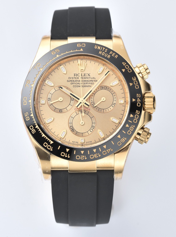 Victory Factory Rolex Daytona 116518LN 0042 Yellow Gold Dial and Case Black Ceramic Bezel Cal4130 Black Oyster Rubber Oysterflex Strap 00 Clean Factory Rolex Daytona 116518LN 0042 Yellow Gold Dial and Case Black Ceramic Bezel Cal4130 Black Oyster Rubber Oysterflex Strap 00
