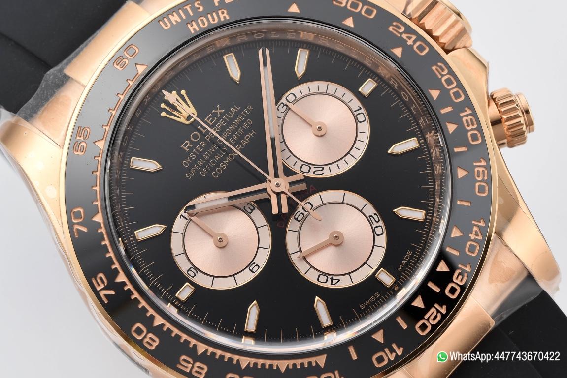 Super Clone Rolex Daytona 126515LN 18K Rose Gold Plated Case Black and Rose Gold Dial Oysterflex Strap SH4131 03 Super Clone Rolex Daytona 126515LN 18K Rose Gold Plated Case Black and Rose Gold Dial Oysterflex Strap SH4131 03