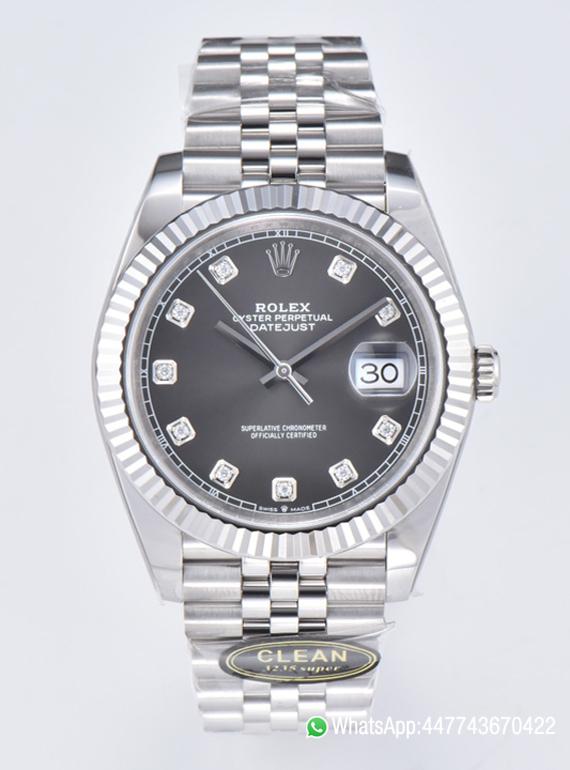 Super Clone Datejust 36mm Gray Dial with Diamond Hour Markers 904L Steel Case Jubilee Bracelet SuperClone 3235 Movement 00 Super Clone Datejust 36mm Gray Dial with Diamond Hour Markers 904L Steel Case Jubilee Bracelet SuperClone 3235 Movement 00