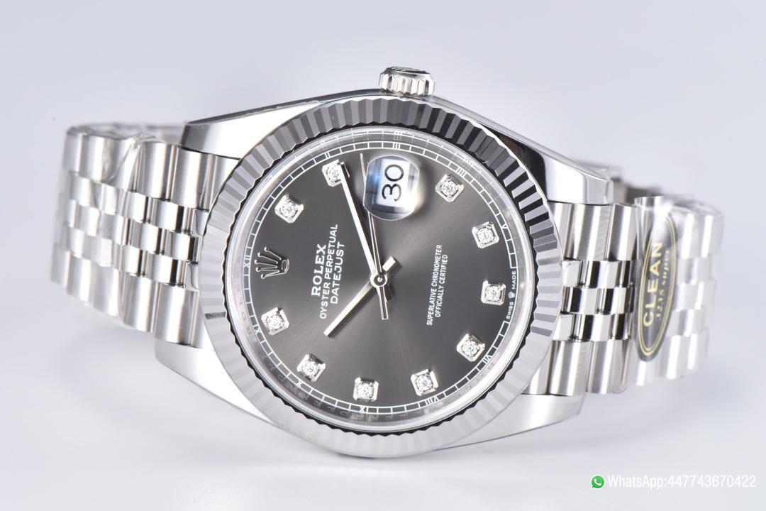 Super Clone Datejust 36mm Gray Dial with Diamond Hour Markers 904L Steel Case Jubilee Bracelet SuperClone 3235 Movement 06 Super Clone Datejust 36mm Gray Dial with Diamond Hour Markers 904L Steel Case Jubilee Bracelet SuperClone 3235 Movement 06