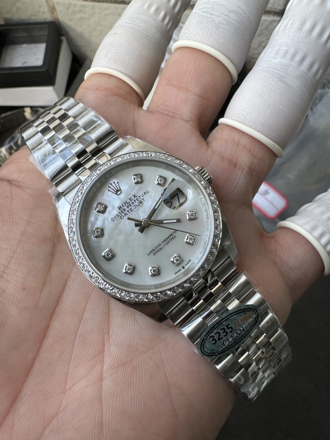 Victory Factory Datejust 36mm M126284RBR 0011 MOP Dial with Diamond Hour Markers Diamonds set Bezel 3235 Movement Jubilee Bracelet 07 Clean Factory Datejust 36mm M126284RBR 0011 MOP Dial with Diamond Hour Markers Diamonds set Bezel 3235 Movement Jubilee Bracelet 07