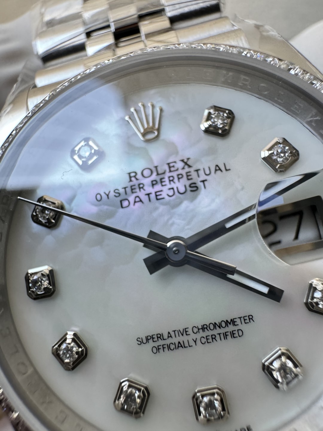 Victory Factory Datejust 36mm M126284RBR 0011 MOP Dial with Diamond Hour Markers Diamonds set Bezel 3235 Movement Jubilee Bracelet 11 Clean Factory Datejust 36mm M126284RBR 0011 MOP Dial with Diamond Hour Markers Diamonds set Bezel 3235 Movement Jubilee Bracelet 11
