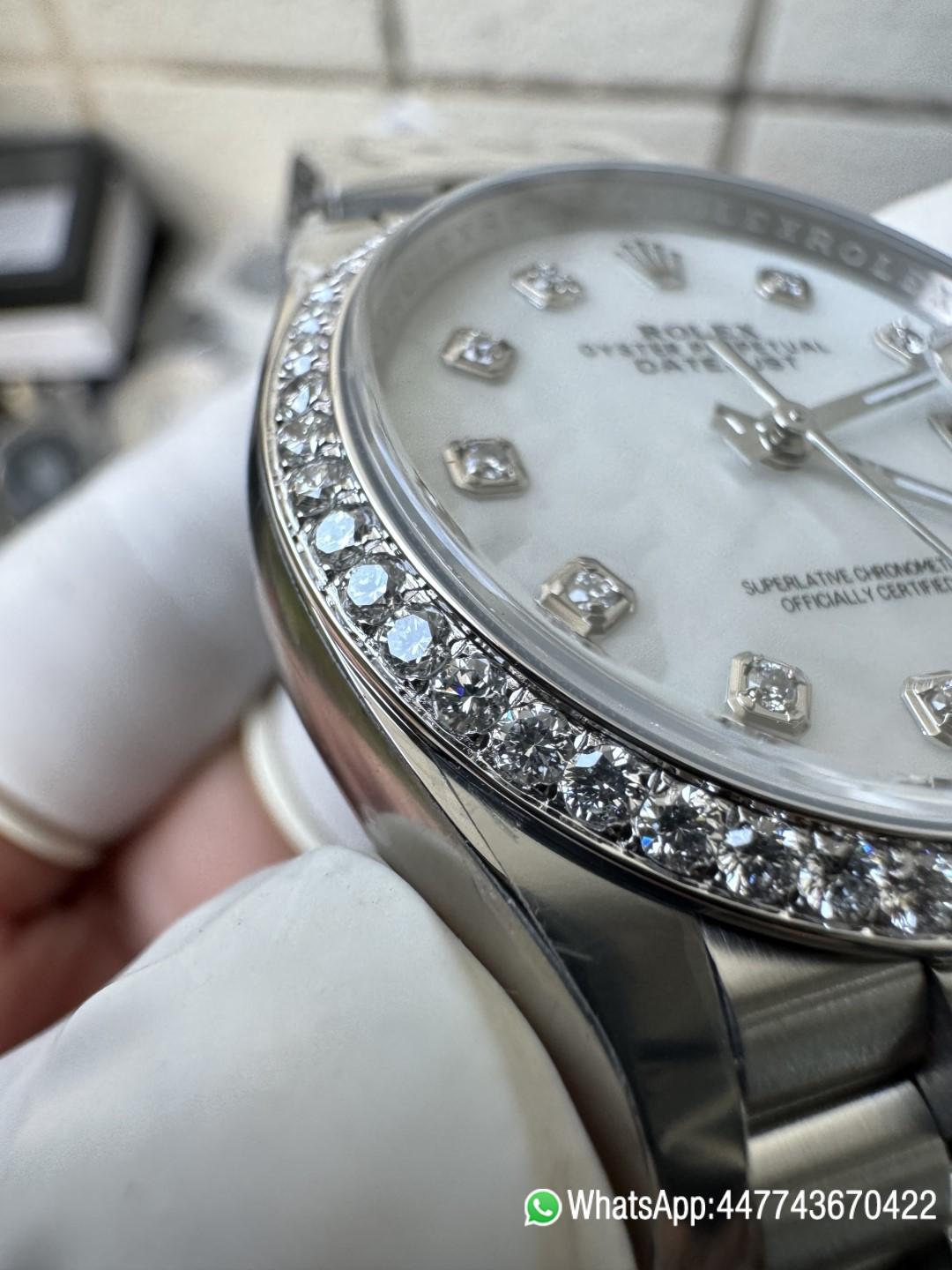 Super Clone Datejust 36mm M126284RBR 0011 MOP Dial with Diamond Hour Markers Diamonds set Bezel 3235 Movement Jubilee Bracelet 12 Super Clone Datejust 36mm M126284RBR 0011 MOP Dial with Diamond Hour Markers Diamonds set Bezel 3235 Movement Jubilee Bracelet 12