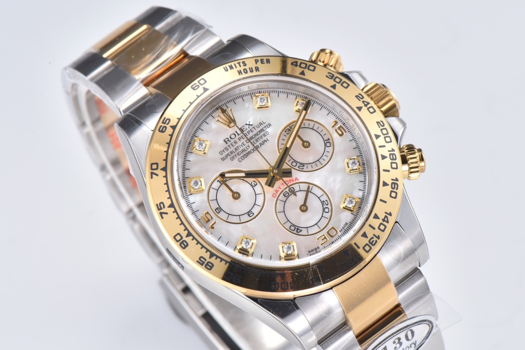 Victory Factory Daytona 116503 White Mother of Pearl Dial Oystersteel and Yellow Gold Material DD4130 Movement 02 Clean Factory Daytona 116503 White Mother of Pearl Dial Oystersteel and Yellow Gold Material DD4130 Movement 02