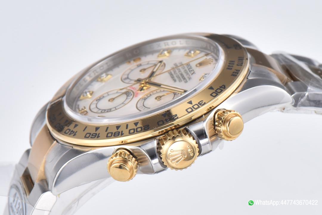 Super Clone Daytona 116503 White Mother of Pearl Dial Oystersteel and Yellow Gold Material DD4130 Movement 06 Super Clone Daytona 116503 White Mother of Pearl Dial Oystersteel and Yellow Gold Material DD4130 Movement 06