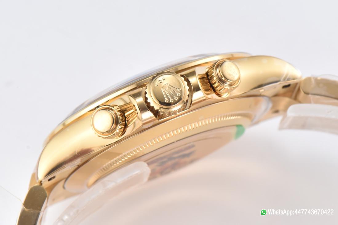 Super Clone Daytona 116508 White Mother of Pearl Dial Yellow Gold Bezel Yellow Gold Bracelet DD4130 Movement 07 Super Clone Daytona 116508 White Mother of Pearl Dial Yellow Gold Bezel Yellow Gold Bracelet DD4130 Movement 07