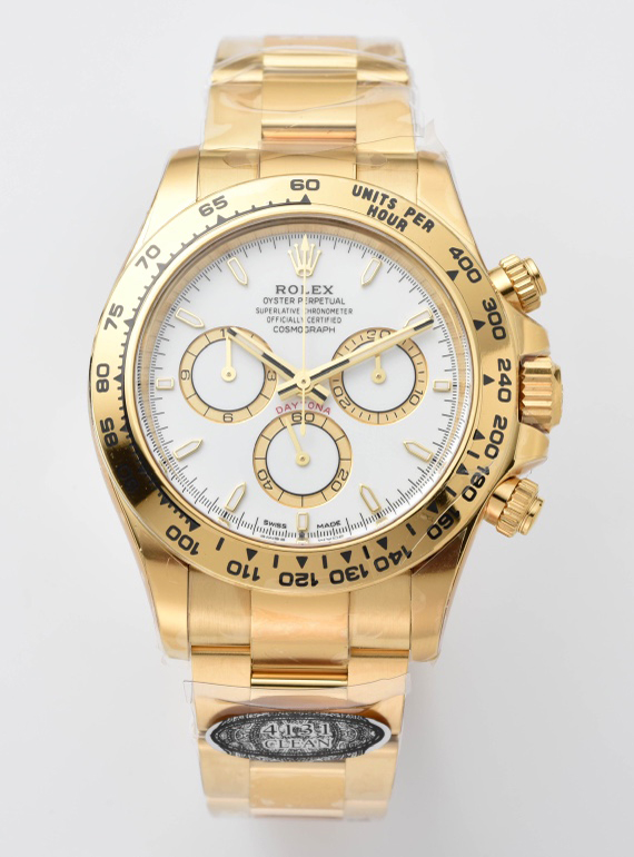 Victory Factory Daytona 126508 White Dial on 18K Yellow Gold Plated Bracelet ShangHai 4131 Movement 000 Clean Factory Daytona 126508 White Dial on 18K Yellow Gold Plated Bracelet ShangHai 4131 Movement 000
