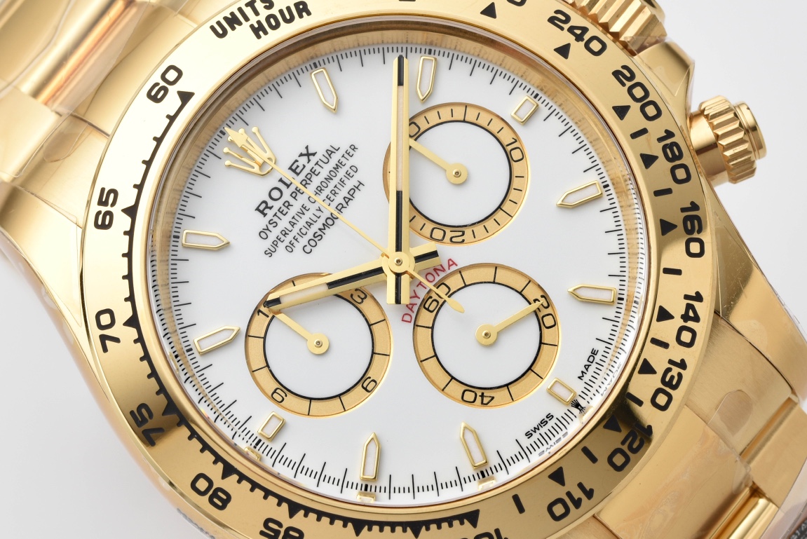 Victory Factory Daytona 126508 White Dial on 18K Yellow Gold Plated Bracelet ShangHai 4131 Movement 03 Clean Factory Daytona 126508 White Dial on 18K Yellow Gold Plated Bracelet ShangHai 4131 Movement 03
