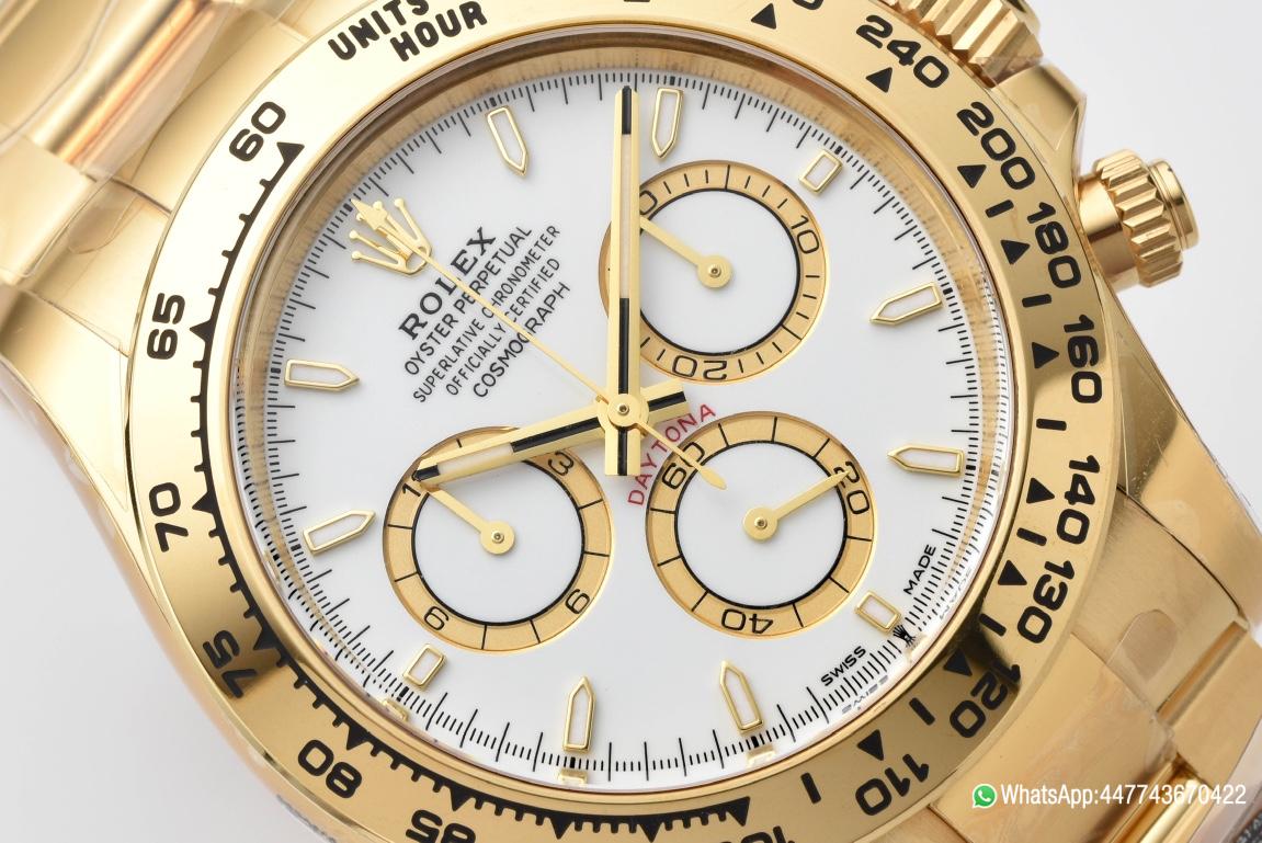 Super Clone Daytona 126508 White Dial on 18K Yellow Gold Plated Bracelet ShangHai 4131 Movement 03 Super Clone Daytona 126508 White Dial on 18K Yellow Gold Plated Bracelet ShangHai 4131 Movement 03