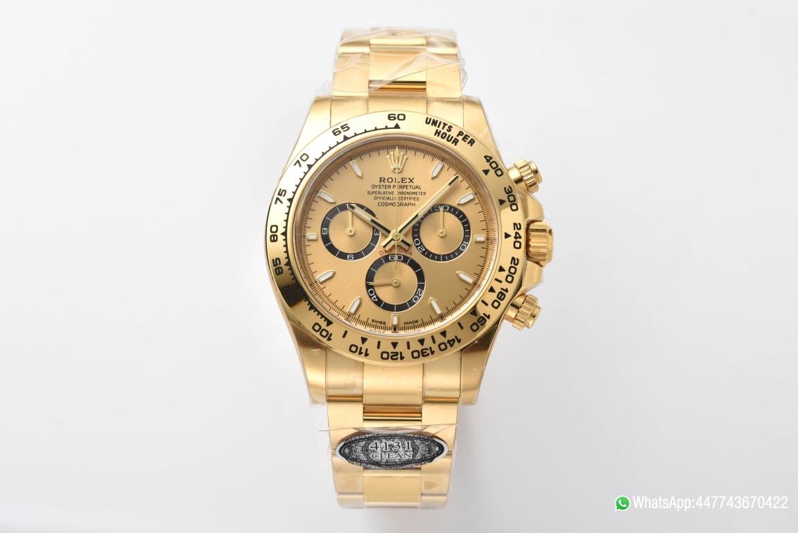 Super Clone Daytona 126508 Yellow Gold Dial with Black Chrono Counter 18K Yellow Gold Plated Bracelet 4131 Movement 01 Super Clone Daytona 126508 Yellow Gold Dial with Black Chrono Counter 18K Yellow Gold Plated Bracelet 4131 Movement 01