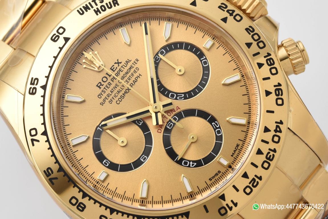Super Clone Daytona 126508 Yellow Gold Dial with Black Chrono Counter 18K Yellow Gold Plated Bracelet 4131 Movement 03 Super Clone Daytona 126508 Yellow Gold Dial with Black Chrono Counter 18K Yellow Gold Plated Bracelet 4131 Movement 03