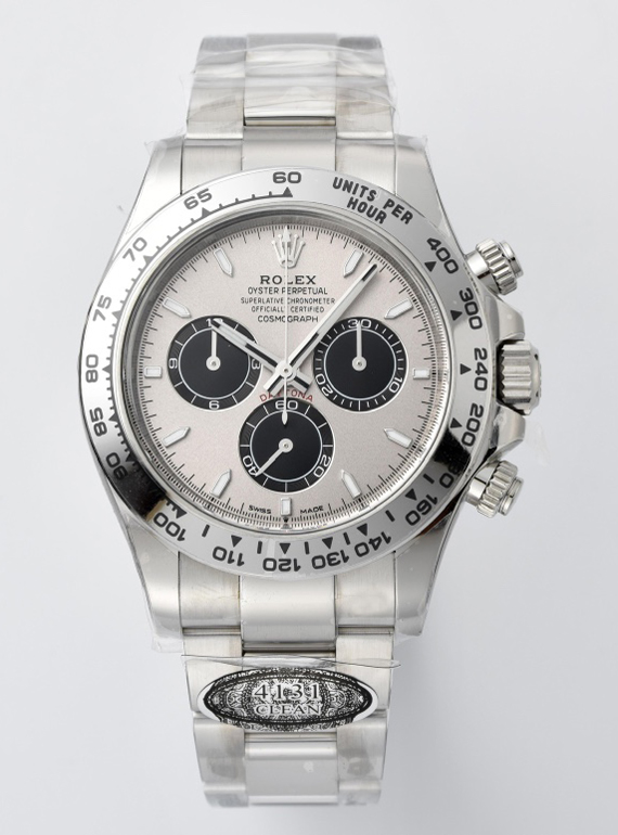 Victory Factory Daytona M126509 0003 White Gold Plated Case Steel and Black Dial White Gold Scale Bezel White Gold Band 4131 Movement 00 Clean Factory Daytona M126509 0003 White Gold Plated Case Steel and Black Dial White Gold Scale Bezel White Gold Band 4131 Movement 00