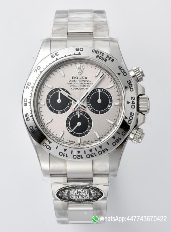 Super Clone Daytona M126509 0003 White Gold Plated Case Steel and Black Dial White Gold Scale Bezel White Gold Band 4131 Movement 00 Super Clone Daytona M126509 0003 White Gold Plated Case Steel and Black Dial White Gold Scale Bezel White Gold Band 4131 Movement 00