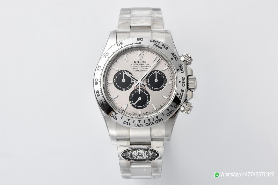 Super Clone Daytona M126509 0003 White Gold Plated Case Steel and Black Dial White Gold Scale Bezel White Gold Band 4131 Movement 01 Super Clone Daytona M126509 0003 White Gold Plated Case Steel and Black Dial White Gold Scale Bezel White Gold Band 4131 Movement 01
