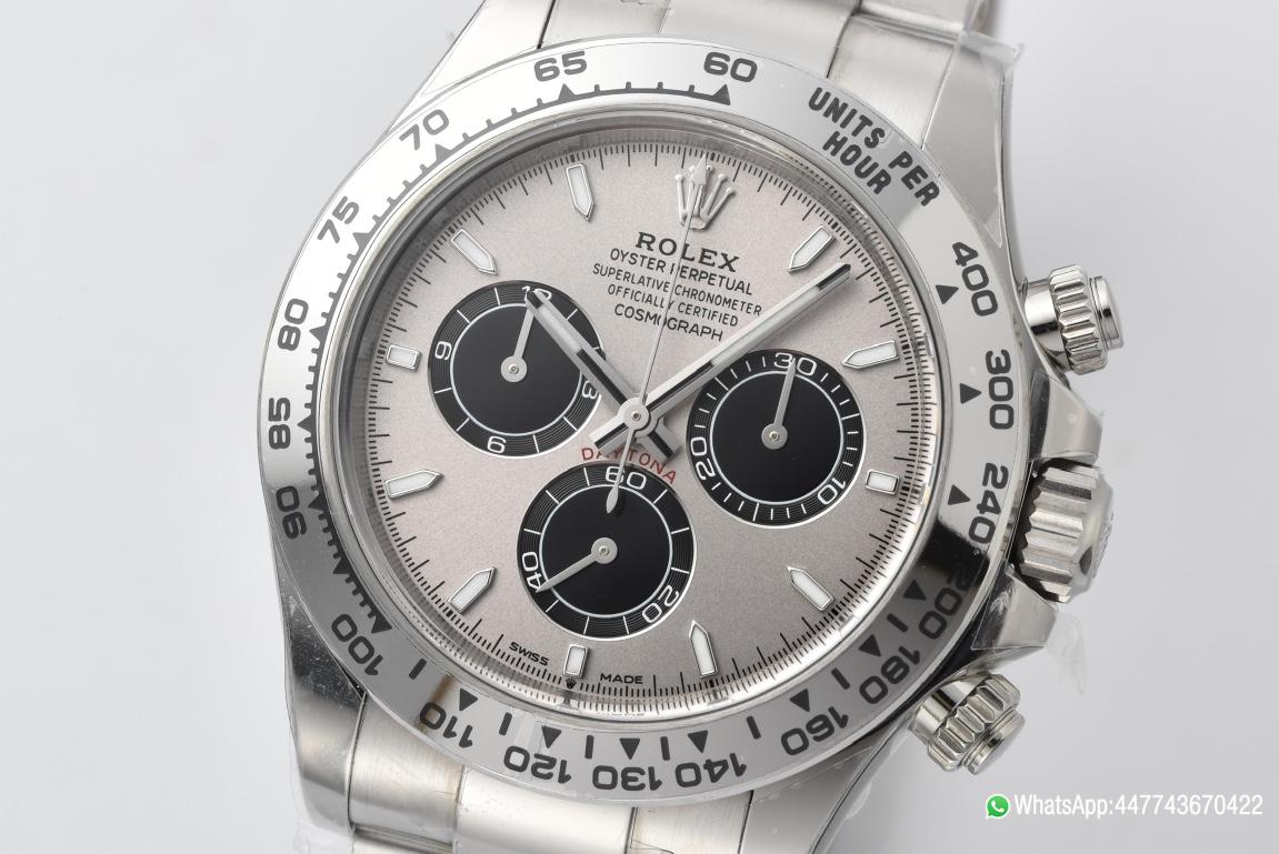 Super Clone Daytona M126509 0003 White Gold Plated Case Steel and Black Dial White Gold Scale Bezel White Gold Band 4131 Movement 02 Super Clone Daytona M126509 0003 White Gold Plated Case Steel and Black Dial White Gold Scale Bezel White Gold Band 4131 Movement 02