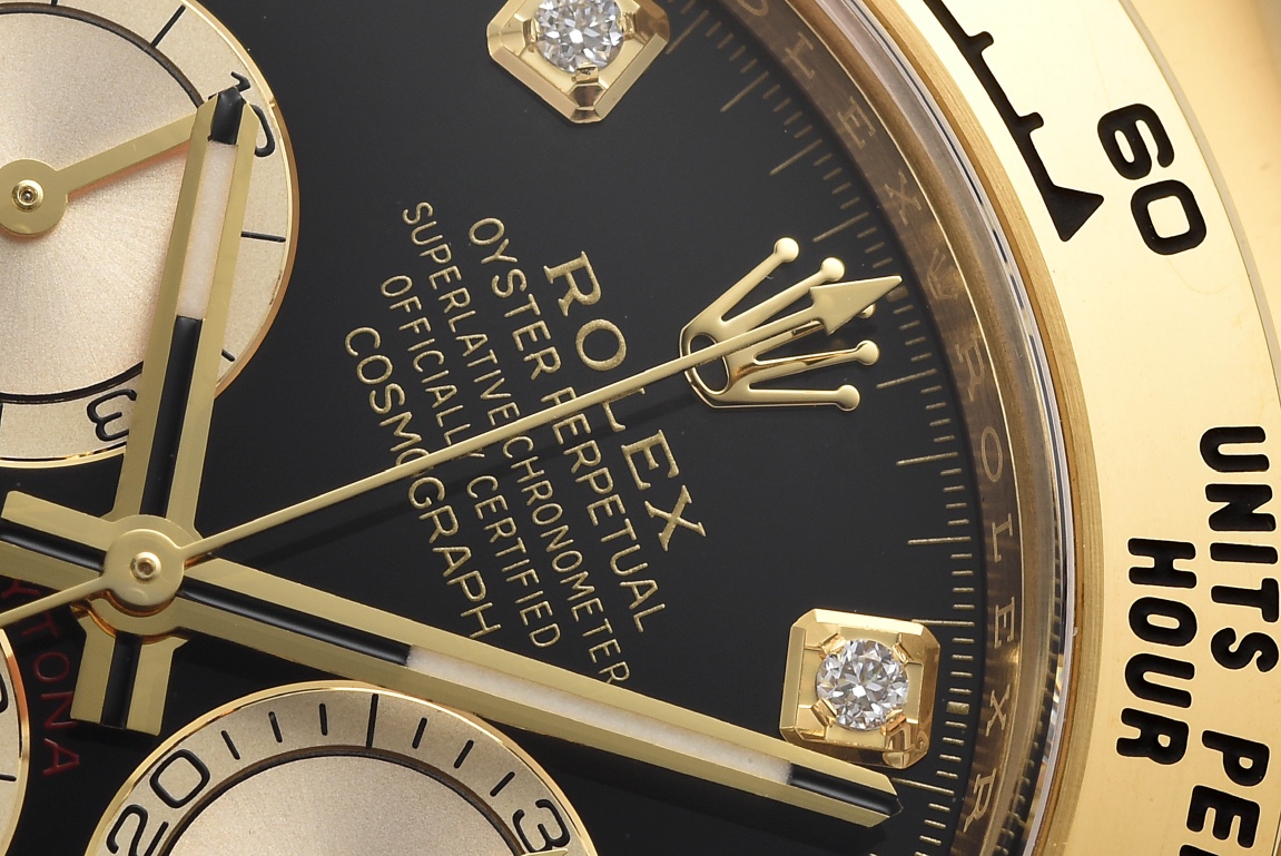 Victory Factory Daytona M126518LN 0006 Yellow Gold Case Black Dial Diamond Hour Markers Gold Counter Rings Oysterflex Strap 4131 Movement 04 Clean Factory Daytona M126518LN 0006 Yellow Gold Case Black Dial Diamond Hour Markers Gold Counter Rings Oysterflex Strap 4131 Movement 04