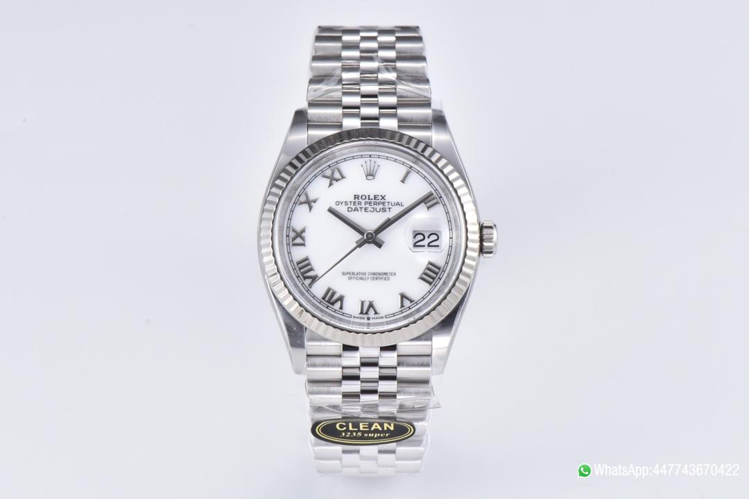 Super Clone Rolex Datejust 36 White Dial with Roma Hour Markers ShangHai 3235 Movement Jubilee Bracelet 01 Super Clone Rolex Datejust 36 White Dial with Roma Hour Markers ShangHai 3235 Movement Jubilee Bracelet 01
