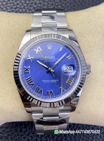 Super Clone Rolex Datejust M126334 0025 Blue Dial Roma Hour Markers Oystersteel Case and Bracelet ShangHai 3235 Movement 00