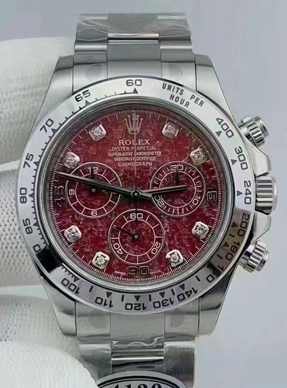 Victory Factory Rolex Daytona 116509 Red Grossular Rubellite Dial Diamonds Index DanDong 4130 SuperClone Movement 00 Clean Factory Rolex Daytona 116509 Red Grossular Rubellite Dial Diamonds Index DanDong 4130 SuperClone Movement 00