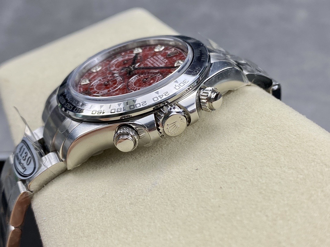 Victory Factory Rolex Daytona 116509 Red Grossular Rubellite Dial Diamonds Index DanDong 4130 SuperClone Movement 07 Clean Factory Rolex Daytona 116509 Red Grossular Rubellite Dial Diamonds Index DanDong 4130 SuperClone Movement 07