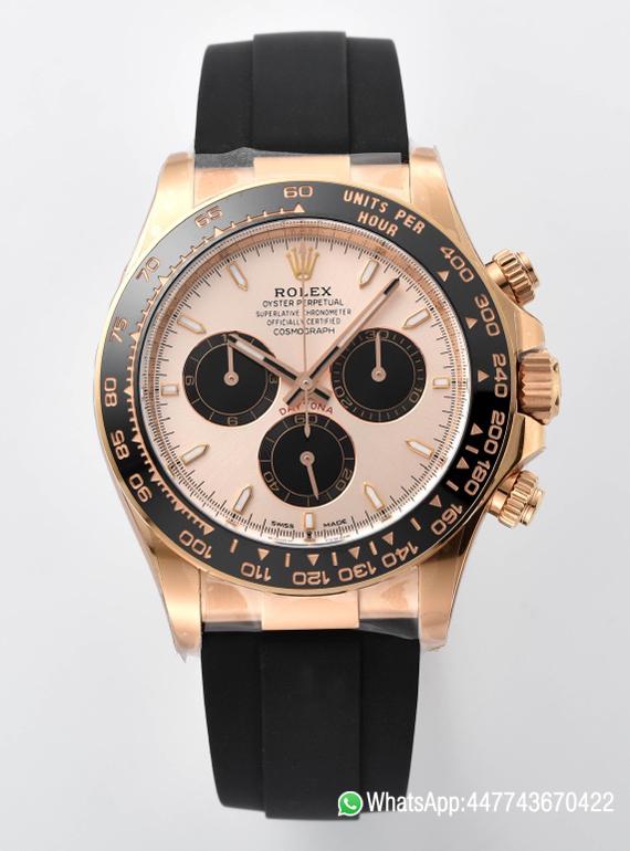 Super Clone Rolex Daytona M26515LN 0006 Rose Gold Case Sundust and Black Dial Black Ceramic Scale Bezel Oysterflex Strap 4131 Movement 00 Super Clone Rolex Daytona M26515LN 0006 Rose Gold Case Sundust and Black Dial Black Ceramic Scale Bezel Oysterflex Strap 4131 Movement 00