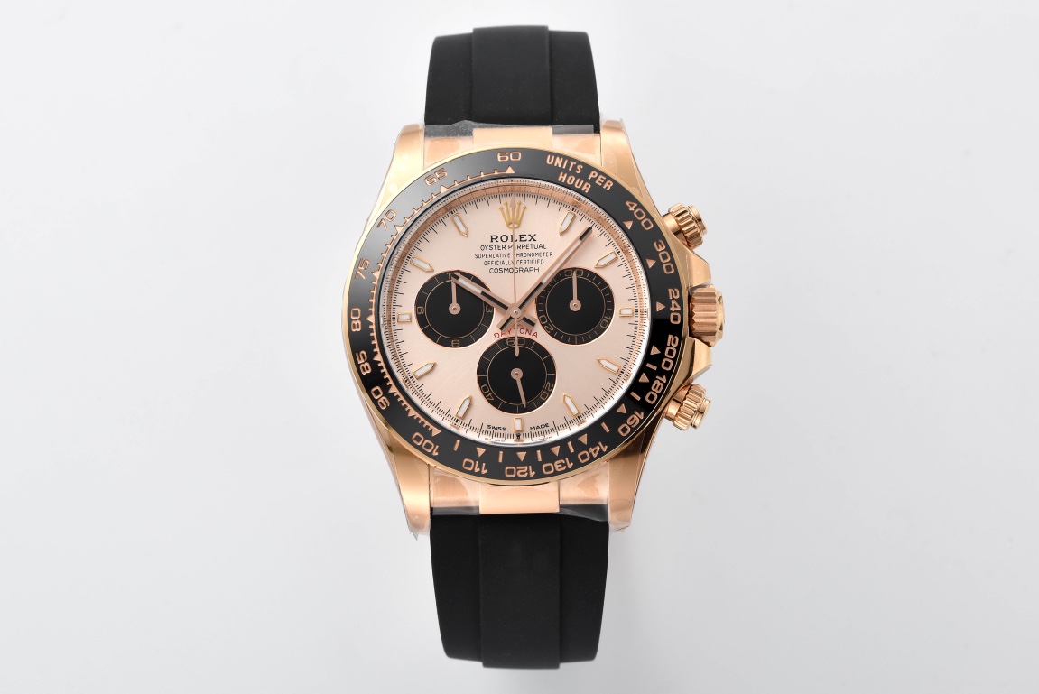Victory Factory Rolex Daytona M26515LN 0006 Rose Gold Case Sundust and Black Dial Black Ceramic Scale Bezel Oysterflex Strap 4131 Movement 01 Clean Factory Rolex Daytona M26515LN 0006 Rose Gold Case Sundust and Black Dial Black Ceramic Scale Bezel Oysterflex Strap 4131 Movement 01