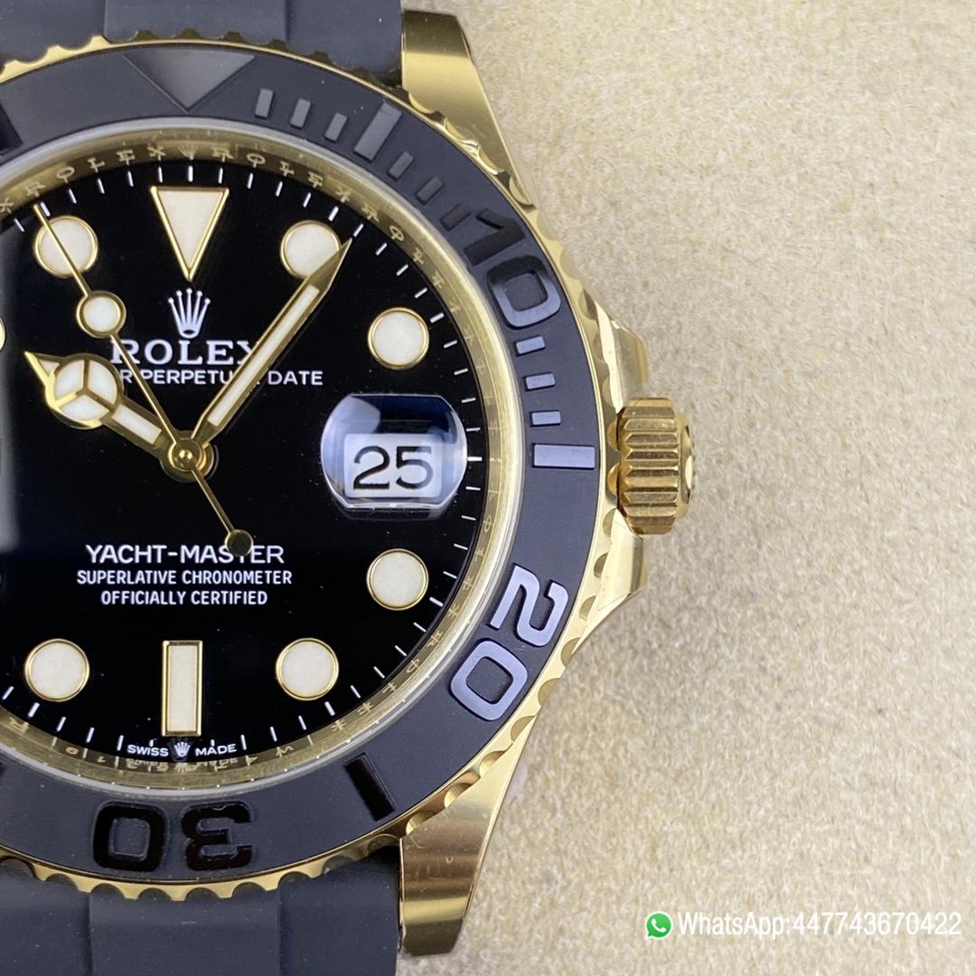 Super Clone Rolex Yacht Master 42mm 226658 Yellow Gold Case 3D Black Ceramic Bezel Oysterflex Strap SuerClone 3235 Movement 05 Super Clone Rolex Yacht Master 42mm 226658 Yellow Gold Case 3D Black Ceramic Bezel Oysterflex Strap SuerClone 3235 Movement 05