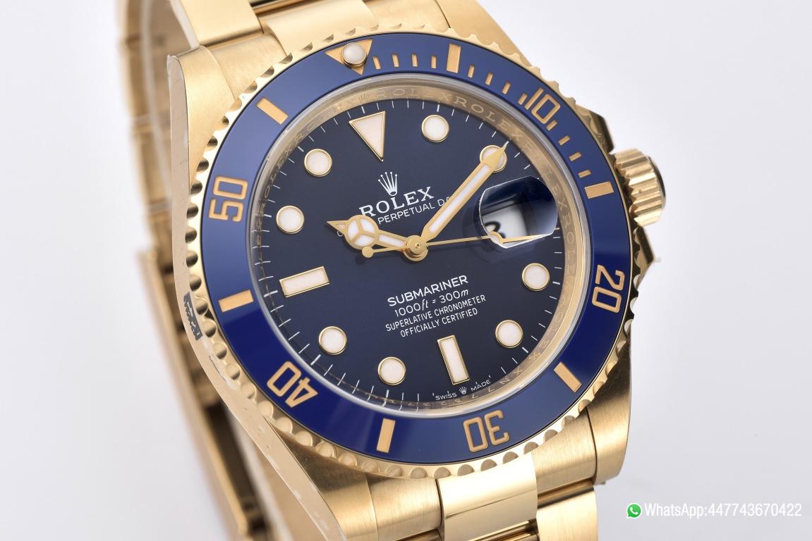 Super Clone Submariner 126618LB 41mm Blue Dial Ceramic Bezel Full Yellow Gold Plated Case Oyster Bracelet SH3235 Movement 02 Super Clone Submariner 126618LB 41mm Blue Dial Ceramic Bezel Full Yellow Gold Plated Case Oyster Bracelet SH3235 Movement 02
