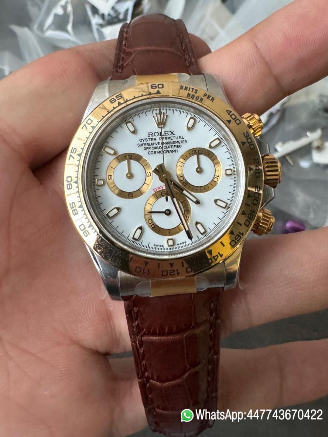 Super Clone Watch Daytoan 116503 White Dial Yellow Gold Bezel 904L Steel Case Alligator Strap DD4130 Movement 000 Super Clone Watch Daytoan 116503 White Dial Yellow Gold Bezel 904L Steel Case Alligator Strap DD4130 Movement 000