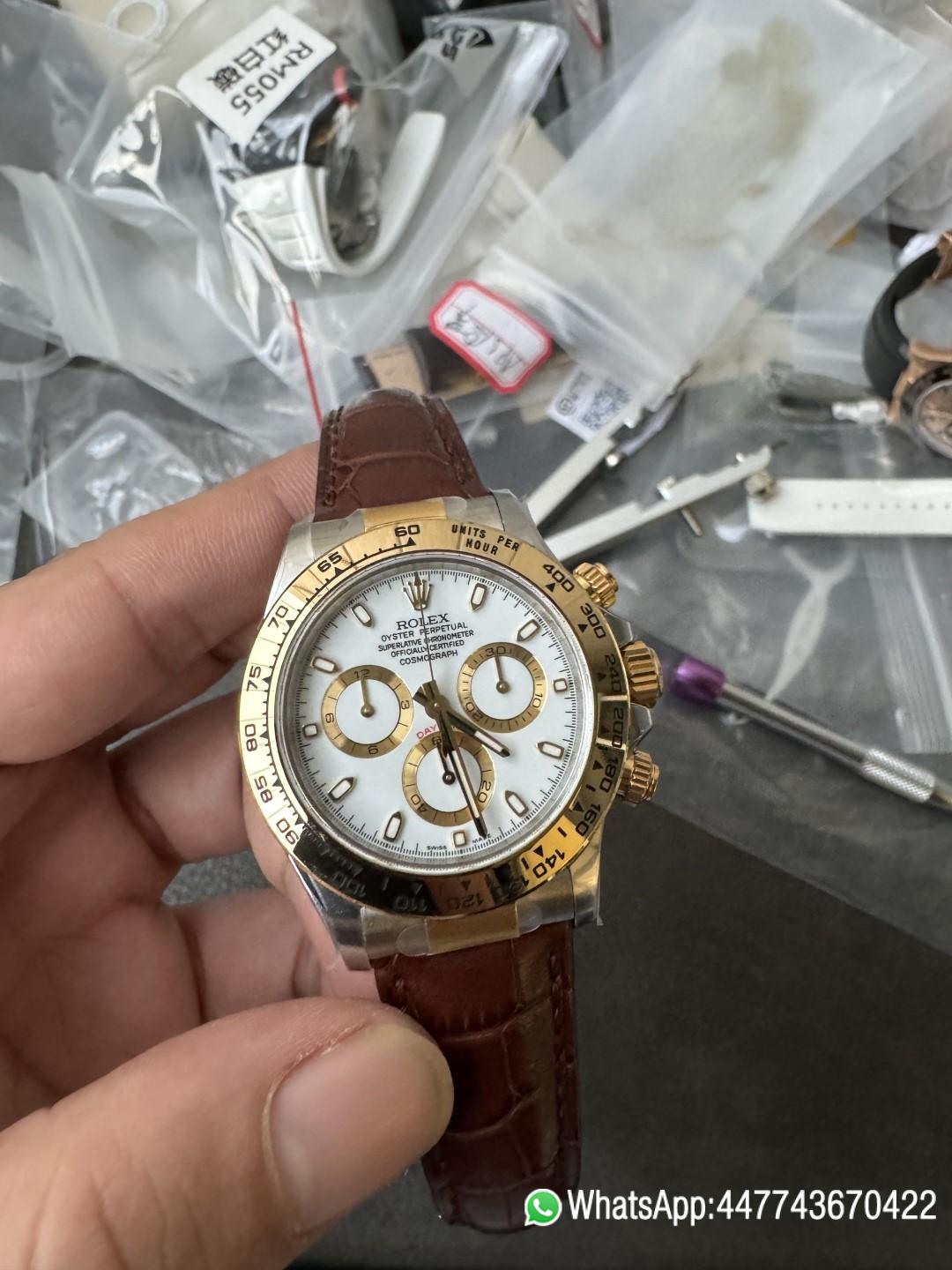 Super Clone Watch Daytoan 116503 White Dial Yellow Gold Bezel 904L Steel Case Alligator Strap DD4130 Movement 03 Super Clone Watch Daytoan 116503 White Dial Yellow Gold Bezel 904L Steel Case Alligator Strap DD4130 Movement 03