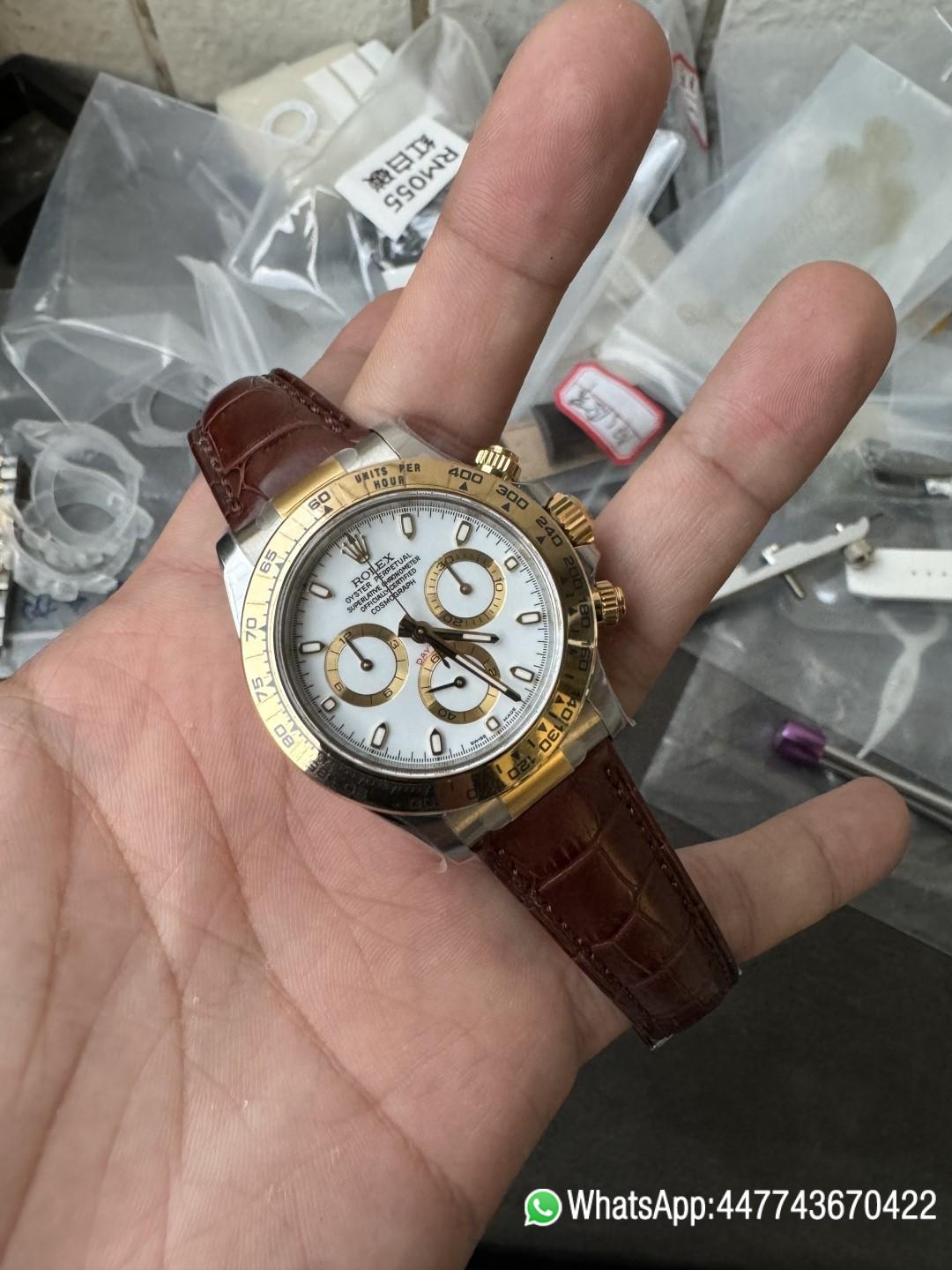 Super Clone Watch Daytoan 116503 White Dial Yellow Gold Bezel 904L Steel Case Alligator Strap DD4130 Movement 04 Super Clone Watch Daytoan 116503 White Dial Yellow Gold Bezel 904L Steel Case Alligator Strap DD4130 Movement 04