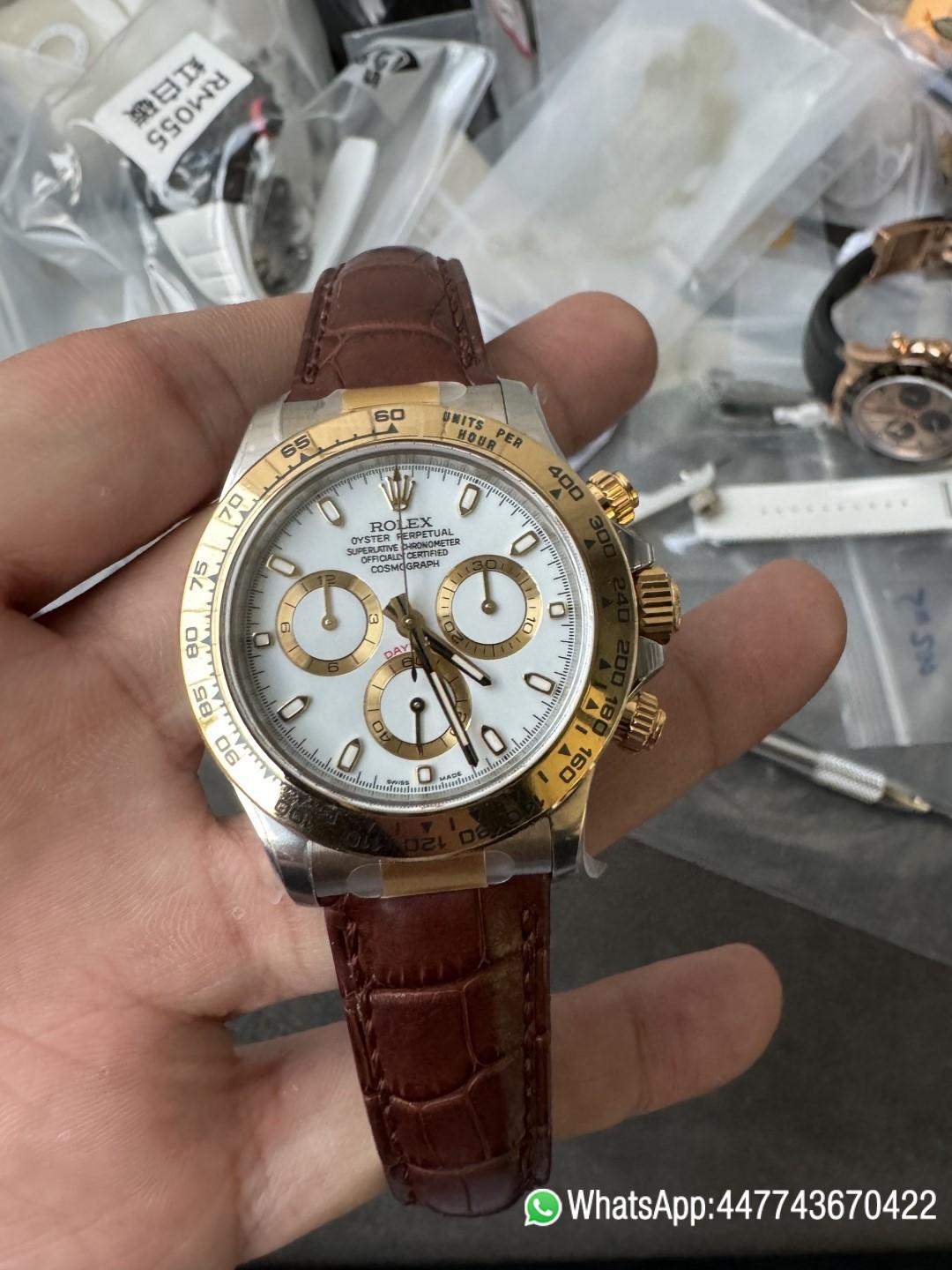 Super Clone Watch Daytoan 116503 White Dial Yellow Gold Bezel 904L Steel Case Alligator Strap DD4130 Movement 06 Super Clone Watch Daytoan 116503 White Dial Yellow Gold Bezel 904L Steel Case Alligator Strap DD4130 Movement 06