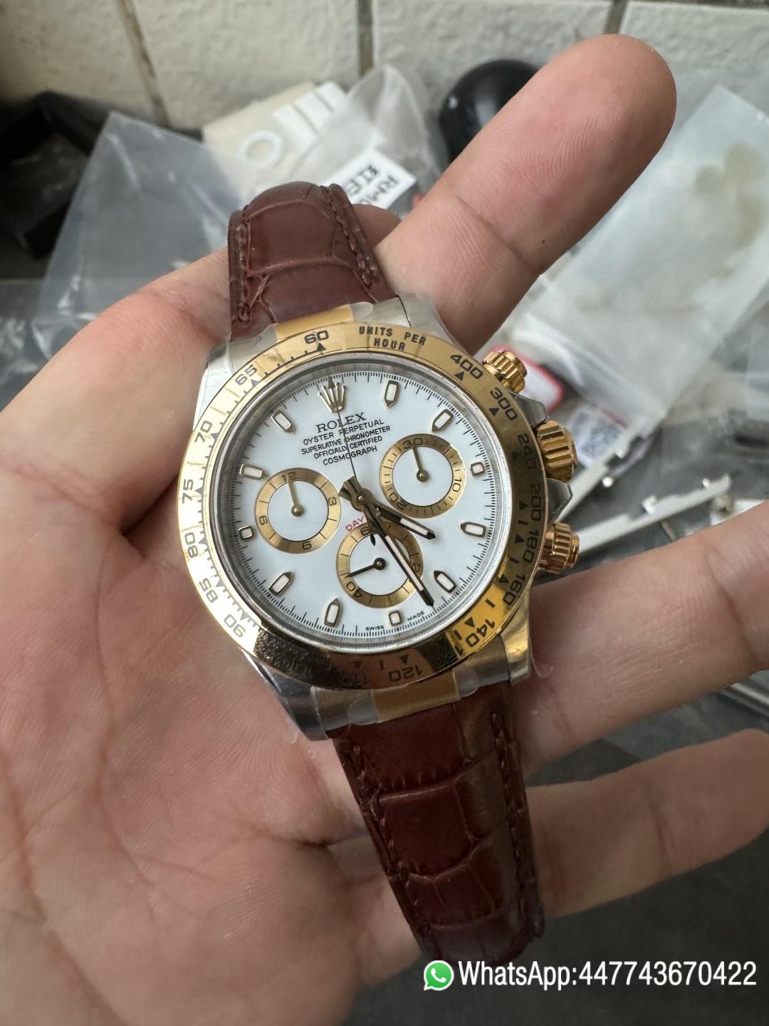Super Clone Watch Daytoan 116503 White Dial Yellow Gold Bezel 904L Steel Case Alligator Strap DD4130 Movement 08 Super Clone Watch Daytoan 116503 White Dial Yellow Gold Bezel 904L Steel Case Alligator Strap DD4130 Movement 08