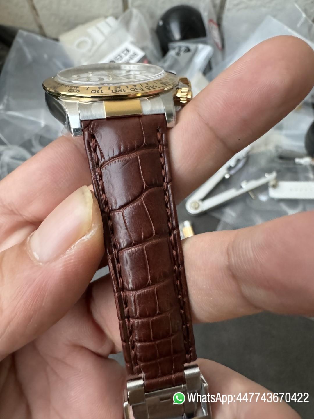 Super Clone Watch Daytoan 116503 White Dial Yellow Gold Bezel 904L Steel Case Alligator Strap DD4130 Movement 11 Super Clone Watch Daytoan 116503 White Dial Yellow Gold Bezel 904L Steel Case Alligator Strap DD4130 Movement 11