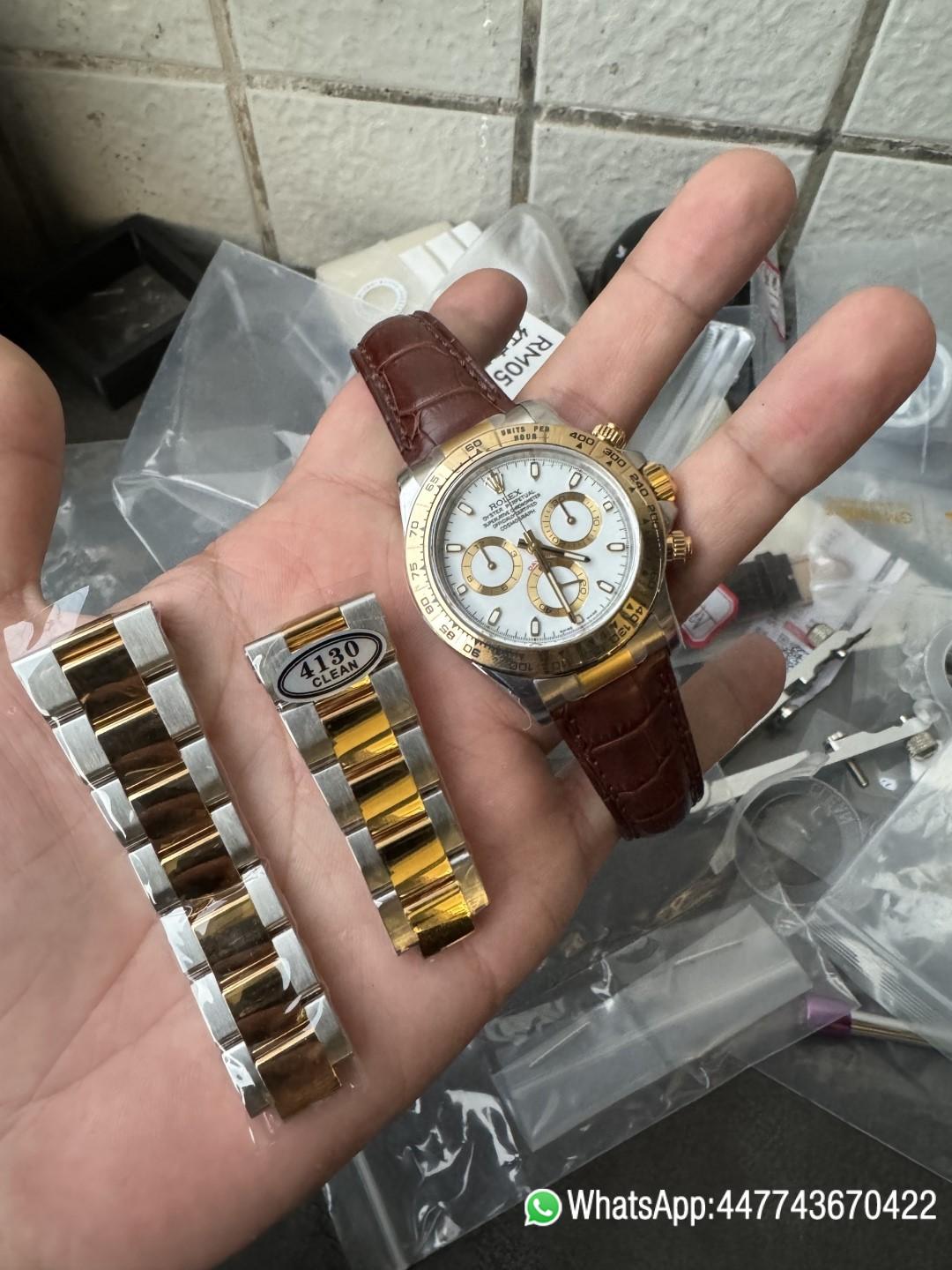 Super Clone Watch Daytoan 116503 White Dial Yellow Gold Bezel 904L Steel Case Alligator Strap DD4130 Movement 18 Super Clone Watch Daytoan 116503 White Dial Yellow Gold Bezel 904L Steel Case Alligator Strap DD4130 Movement 18