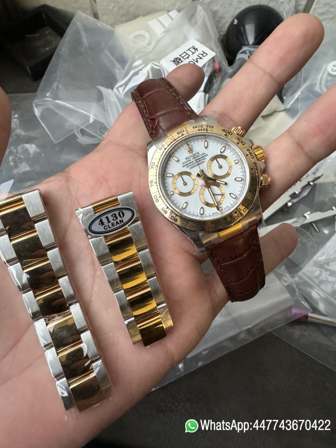 Super Clone Watch Daytoan 116503 White Dial Yellow Gold Bezel 904L Steel Case Alligator Strap DD4130 Movement 19 Super Clone Watch Daytoan 116503 White Dial Yellow Gold Bezel 904L Steel Case Alligator Strap DD4130 Movement 19
