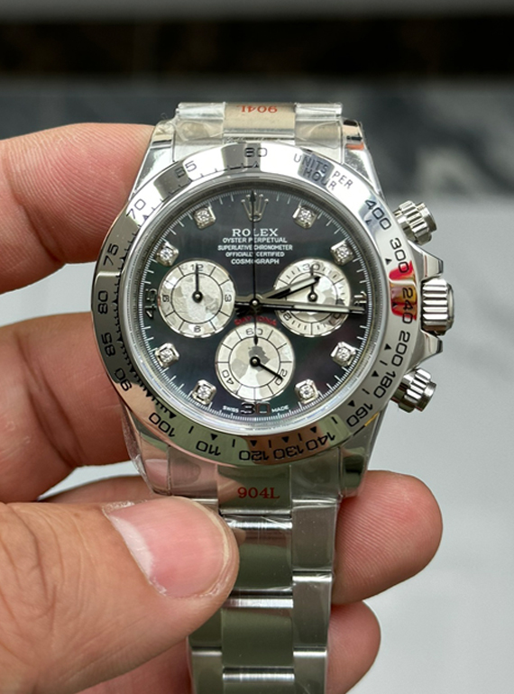 Victory Factory Watch Daytona 116509 Black Mother of Pearl Dial Diamond Hors Markers SuperClone 4130 Movement 000 Clean Factory Watch Daytona 116509 Black Mother of Pearl Dial Diamond Hors Markers SuperClone 4130 Movement 000