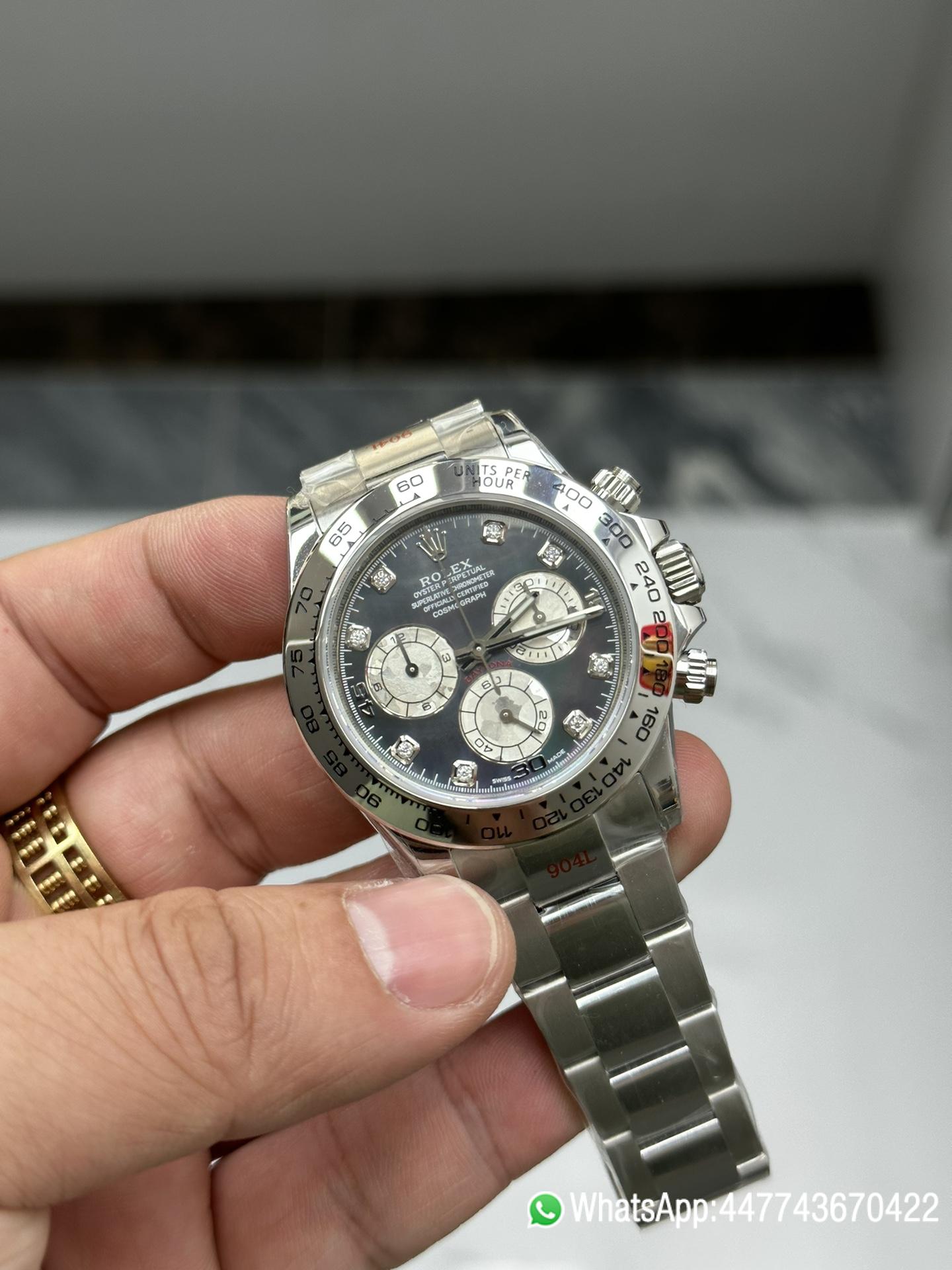 Super Clone Watch Daytona 116509 Black Mother of Pearl Dial Diamond Hors Markers SuperClone 4130 Movement 02 Super Clone Watch Daytona 116509 Black Mother of Pearl Dial Diamond Hors Markers SuperClone 4130 Movement 02