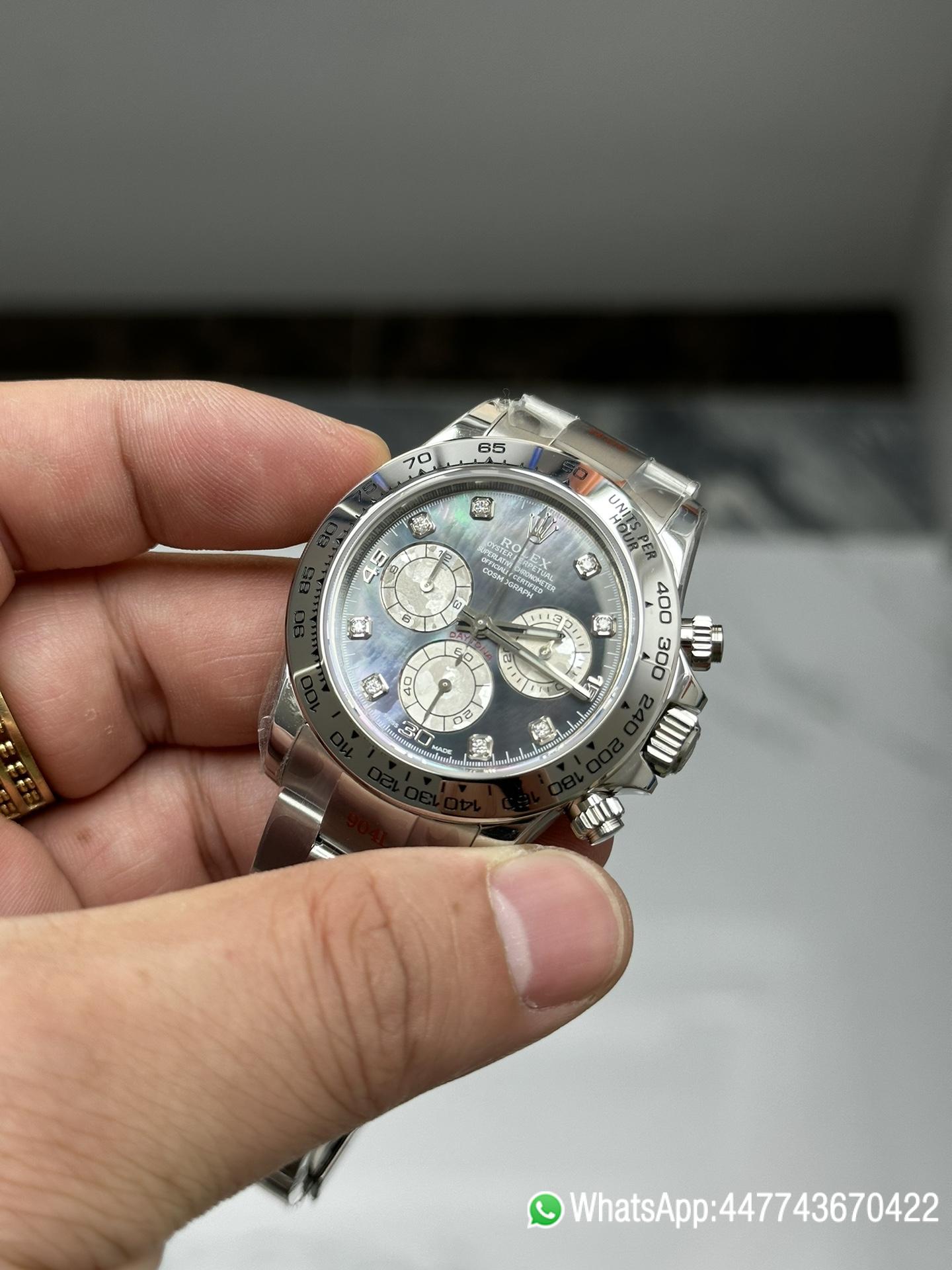 Super Clone Watch Daytona 116509 Black Mother of Pearl Dial Diamond Hors Markers SuperClone 4130 Movement 04 Super Clone Watch Daytona 116509 Black Mother of Pearl Dial Diamond Hors Markers SuperClone 4130 Movement 04