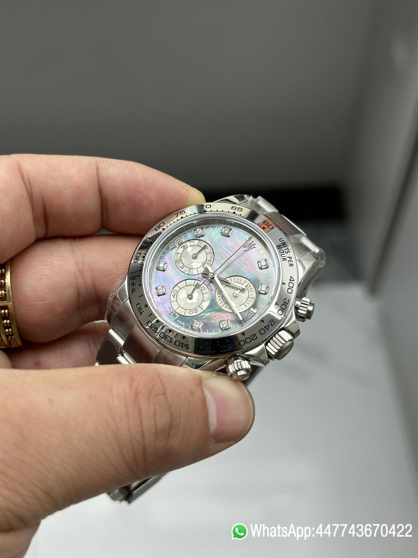 Super Clone Watch Daytona 116509 Black Mother of Pearl Dial Diamond Hors Markers SuperClone 4130 Movement 08 Super Clone Watch Daytona 116509 Black Mother of Pearl Dial Diamond Hors Markers SuperClone 4130 Movement 08
