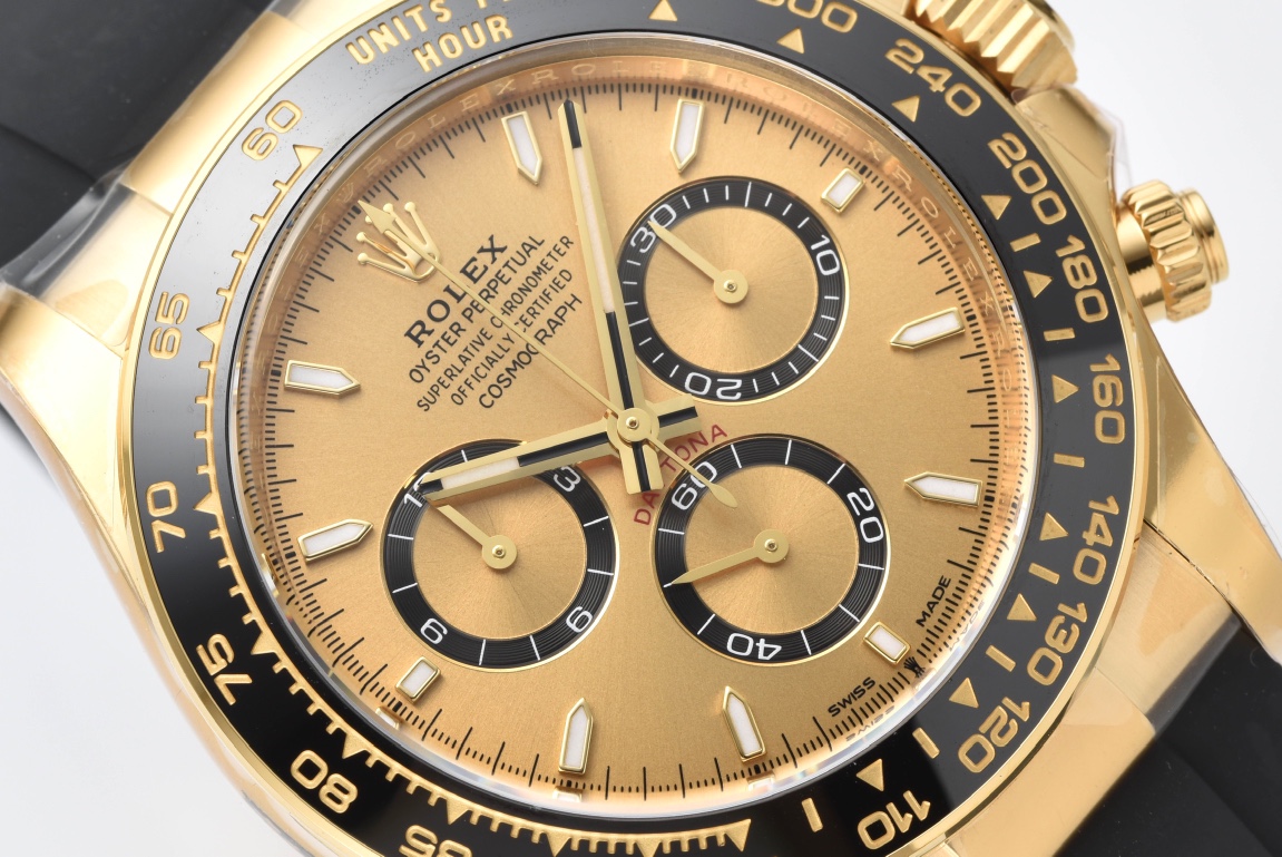 Victory Factory Watch Rolex Daytona 126518 Yellow Gold Case Golden Dial and Black Counter Rings Oysterflex Strap 4131 Movement 03 Clean Factory Watch Rolex Daytona 126518 Yellow Gold Case Golden Dial and Black Counter Rings Oysterflex Strap 4131 Movement 03