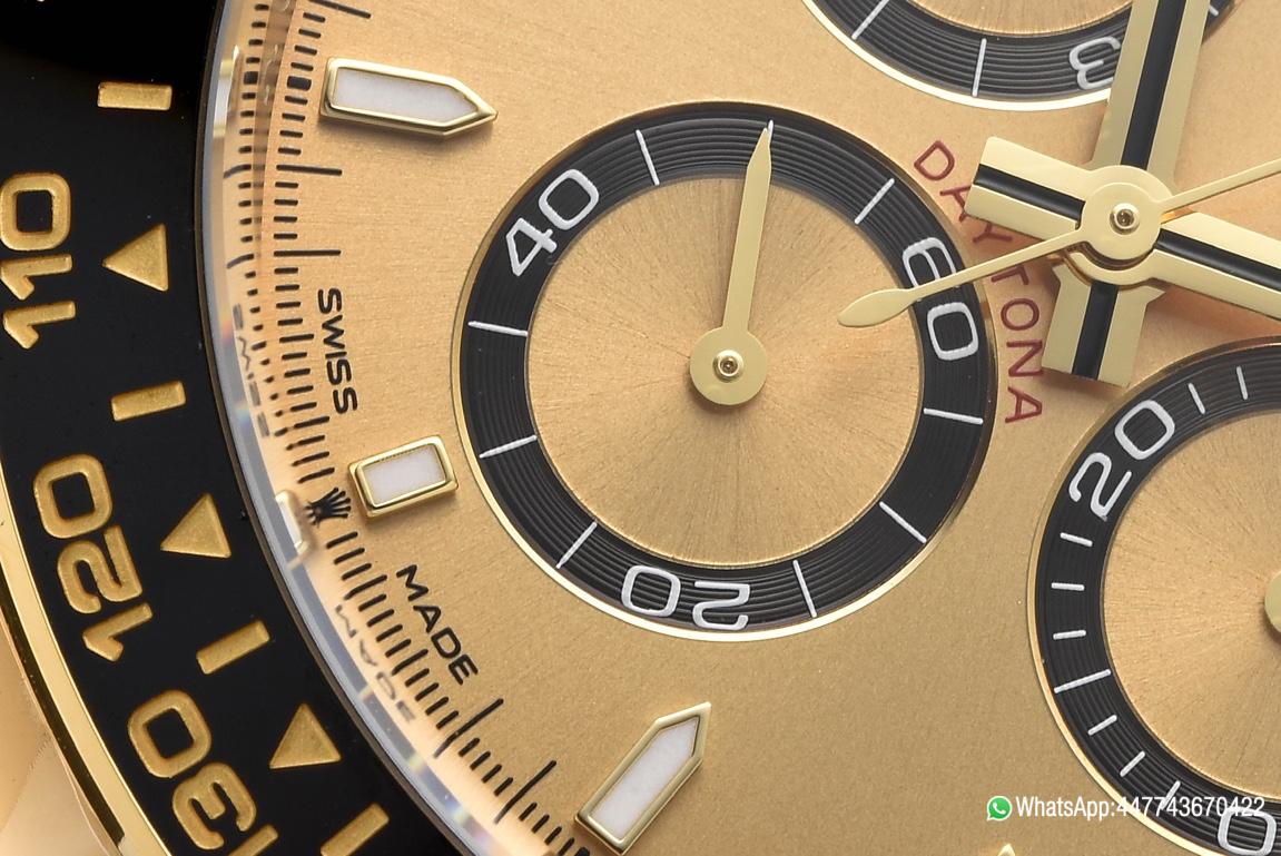 Super Clone Watch Rolex Daytona 126518 Yellow Gold Case Golden Dial and Black Counter Rings Oysterflex Strap 4131 Movement 06 Super Clone Watch Rolex Daytona 126518 Yellow Gold Case Golden Dial and Black Counter Rings Oysterflex Strap 4131 Movement 06