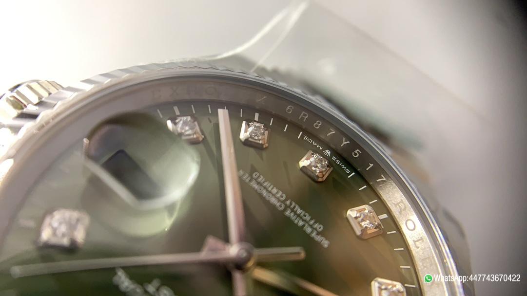 Super Clone DateJust 36mm 126234 Green Palm motif Dial with Diamond Hors Markers 904L Steel on Jubilee Bracelet SH3235 Movement 08 Super Clone DateJust 36mm 126234 Green Palm motif Dial with Diamond Hors Markers 904L Steel on Jubilee Bracelet SH3235 Movement 08