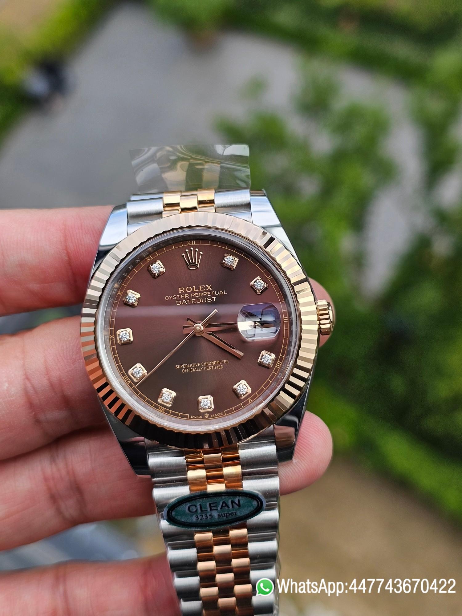 Super Clone Datejust 41 M126331 0004 Chocolate Dial Diamonds Hour Markers Rose Gold and Steel Jubilee Band SH3235 Caliber 01 Super Clone Datejust 41 M126331 0004 Chocolate Dial Diamonds Hour Markers Rose Gold and Steel Jubilee Band SH3235 Caliber 01