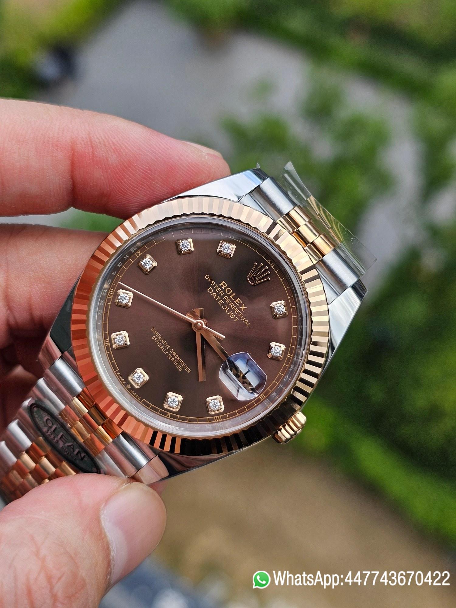 Super Clone Datejust 41 M126331 0004 Chocolate Dial Diamonds Hour Markers Rose Gold and Steel Jubilee Band SH3235 Caliber 02 Super Clone Datejust 41 M126331 0004 Chocolate Dial Diamonds Hour Markers Rose Gold and Steel Jubilee Band SH3235 Caliber 02