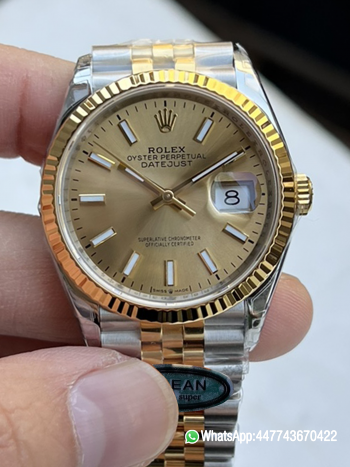 Super Clone Datejust 41 M126333 0010 Yellow Gold Dial Yellow Gold Fluted Bezel Yellow Gold and Steel Jubilee Bracelet SH3235 Movement 000
